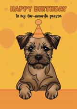 Cute Birthday Card - Border Terrier - Favourite Person created by Choo Choo