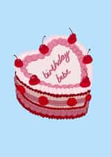 Fun Birthday Card - For Her - Birthday Babe Cake created by Ellie B.