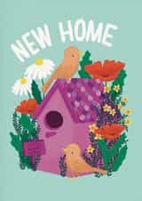 Cute New Home Card - Bird House - Birds created by Pixiecraft