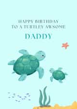 Cute turtle under water themed birthday card created by Emily James