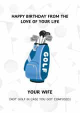 Funny Golf themed birthday card. created by Emily James