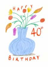 Classic 40th Birthday Card - For Her - Flowers created by Meg Pearl Designs
