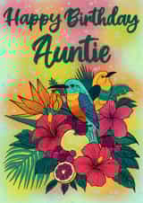 Arty Birthday Card - For Auntie - Tropical Birds created by Lois Fitzy