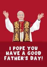 Punny Father's Day Card - The Pope - For Dad created by Pink Peach Cards