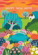 Pretty New Home Card - Happy New Home - Floral Garden created by Pear Tree Press