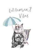 Cute Retirement Card - Bear - Deck Chair created by Halle-lula P