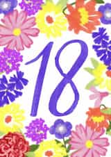 Classic Birthday Card - 18th - Pretty Florals created by Juniper and Rose Studio