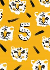 Cute 5th Birthday Card - Tiger - Unisex created by Rebecca Prinn