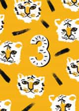 Cute 3rd Birthday Card - Tiger - Unisex created by Rebecca Prinn