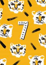 Cute 7th Birthday Card - Tiger - Unisex created by Rebecca Prinn