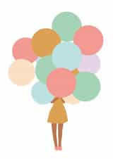 Cute birthday card for a special friend or girlfriend - Bunch Of Balloons created by Dicky Bird