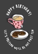 Funny Birthday Card – Homebody Energy – Out Past 10 created by Laura Nichol