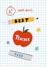 Fun Thank You Card - For Teacher - Apple created by Maddy Moon