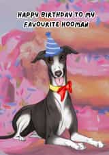 Cute Birthday Card from the Dog - Greyhound Lurcher Doughnut Whippet Doggy Puppy created by Snoot You Sir