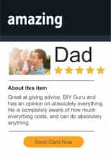 Personalised Birthday Photo Card created by Rosewood Design - Funny Father's Day Card - Amazon 5 Star Review