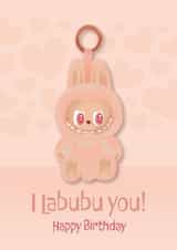 Cute Birthday/Anniversary Card - Labubu Doll created by Philippa Elizabeth Illustration
