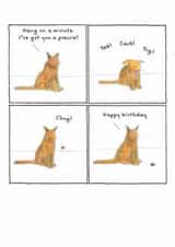 Funny Birthday Card - From The Cat - Hair Ball created by Rusty Pencil