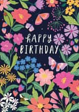 Pretty Birthday Card - For Her - Butterflies & Flowers created by Nina Raby - Jones