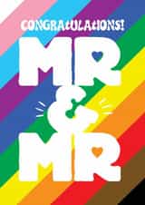Fun Wedding Card - Mr & Mr - Pride Colours created by Kyleigh Orlebar