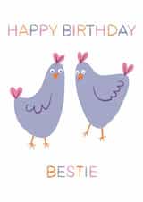 Fun Birthday Card - For Bestie - Hens created by @SarahPriceDesigns
