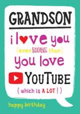 Funny Birthday Card - For Grandson - YouTube created by  la la la     Designs