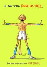 Funny Birthday Card - Touch Your Toes created by Bryony Jackson Walters