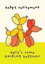 Cheeky Retirement Card - Balloon - Animals created by AbiGoLucky