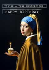 Funny Birthday Card - Girl With The Pearl Earring created by Shower Thoughts