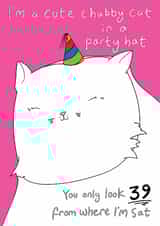 Cute Birthday Card - 40th - Party Cat created by Blueberry Magpie Cards