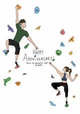 Cute Anniversary Card for Bouldering or Rock Climbing Lovers! created by Aweirdandwonderful🍄