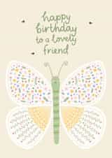Cute Birthday Card - For Friend - Floral Butterfly created by Fliss Muir