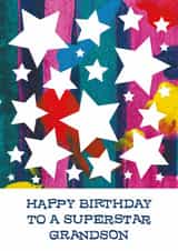 Classic Birthday Card - For Grandson - Stars created by size3art