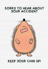 Cute Get Well Card - Hedgehog - Chin Up created by The Northern Bird