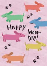 Cute Birthday Card - Dachshunds - Happy Woof-Day! created by Philippa Kemp