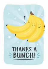 Cute Thank You Card - Thanks A Bunch - Bananas created by Kreate Paper Co.