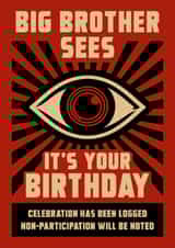 Funny Big Brother Birthday Card for Sci-Fi, Dystopia Book Lovers created by David Speed Design