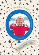 Personalised Birthday Photo Card created by The Pattern Press - Classic Birthday Card - Awesome Son - Balloon