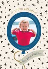 Personalised Birthday Photo Card created by The Pattern Press - Classic Birthday Card - Awesome Nephew - Balloon