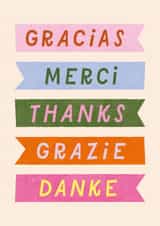 Classic Thank You Card - Colourful Languages created by Studio Mads