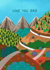 Classic Father's Day/Birthday Card - Love Dad - Mountains created by Pear Tree Press