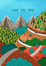 Classic Father's Day/Birthday Card - Love Dad - Mountains created by Pear Tree Press