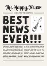 Classic New Job/Congratulations Card - Best News Ever! - Newspaper created by Kreate Paper Co.