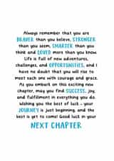 Heartfelt Graduation/Good Luck Card - Next Chapter - Always Remember created by Kreate Paper Co.