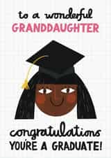 Cute Graduation Card - Wonderful Granddaughter created by Alice Mole Illustration
