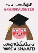 Cute Graduation Card - Wonderful Granddaughter - Congratulations created by Alice Mole Illustration