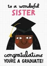 Cute Graduation Card - Wonderful Sister created by Alice Mole Illustration