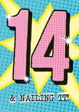 Classic Birthday Card - 14th - Pop Art created by Rulu