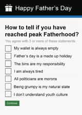 Funny Father's Day Card - Peak Fatherhood - Questionnaire Form created by Pottsy Prints