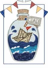 Ship in a bottle card for Dad. Perfect for birthdays or Father’s Day. created by Spells and Spindles