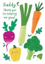 Cute Birthday Card - For Daddy - Vegetables - Helping Me Grow created by Charlotte Pepper
